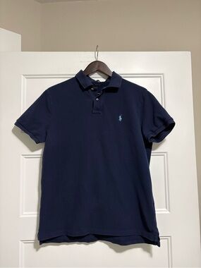 Polo by Ralph Lauren Navy Polo with Light Blue Logo